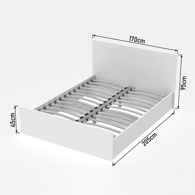 Κρεβάτι διπλό Toscana  σε λευκή απόχρωση 160x200εκ - Pakobazaar