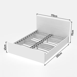 Κρεβάτι διπλό Toscana  σε λευκή απόχρωση 160x200εκ - Pakobazaar