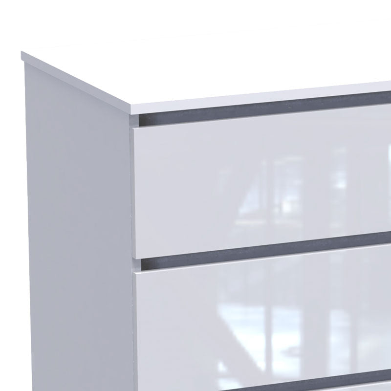 Συρταριέρα Dicama  mdf σε λευκη glossy απόχρωση 90x47x101εκ - Pakobazaar