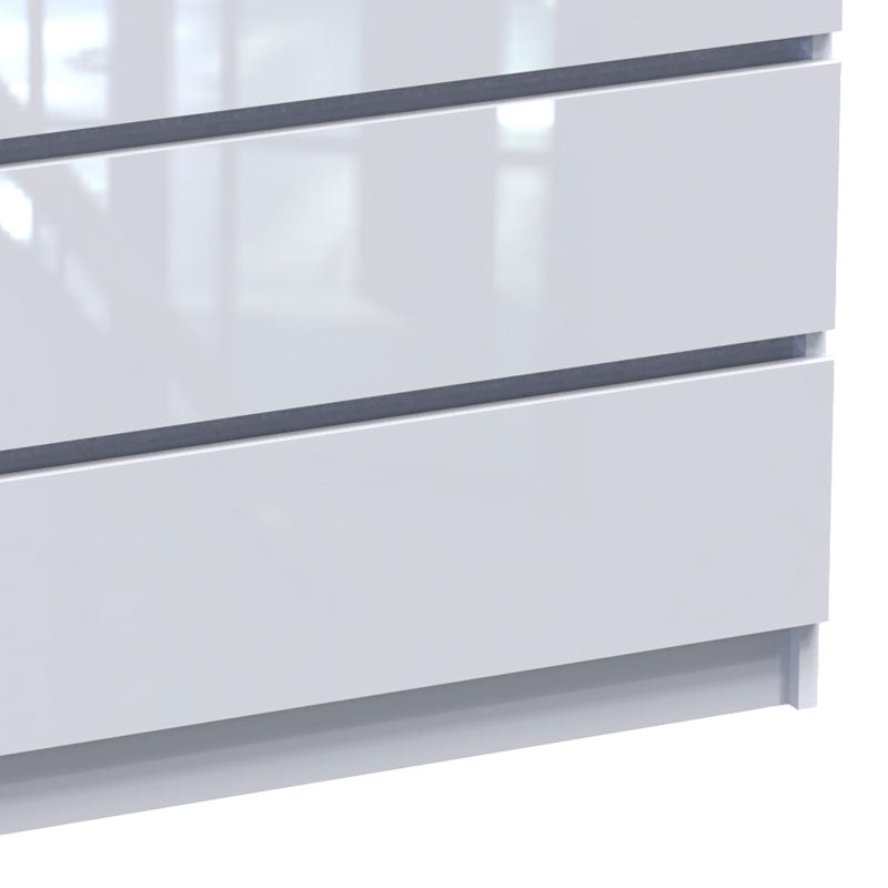 Συρταριέρα Dicama  mdf σε λευκη glossy απόχρωση 90x47x101εκ - Pakobazaar