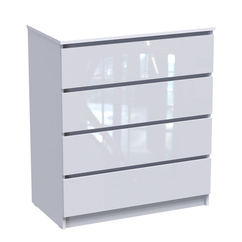 Συρταριέρα Dicama  mdf σε λευκη glossy απόχρωση 90x47x101εκ - Pakobazaar