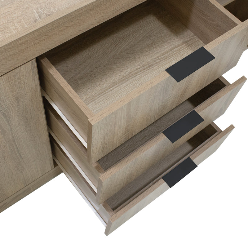 Μπουφές Doha  σε sonoma απόχρωση 180x45x80.5εκ - Image 4