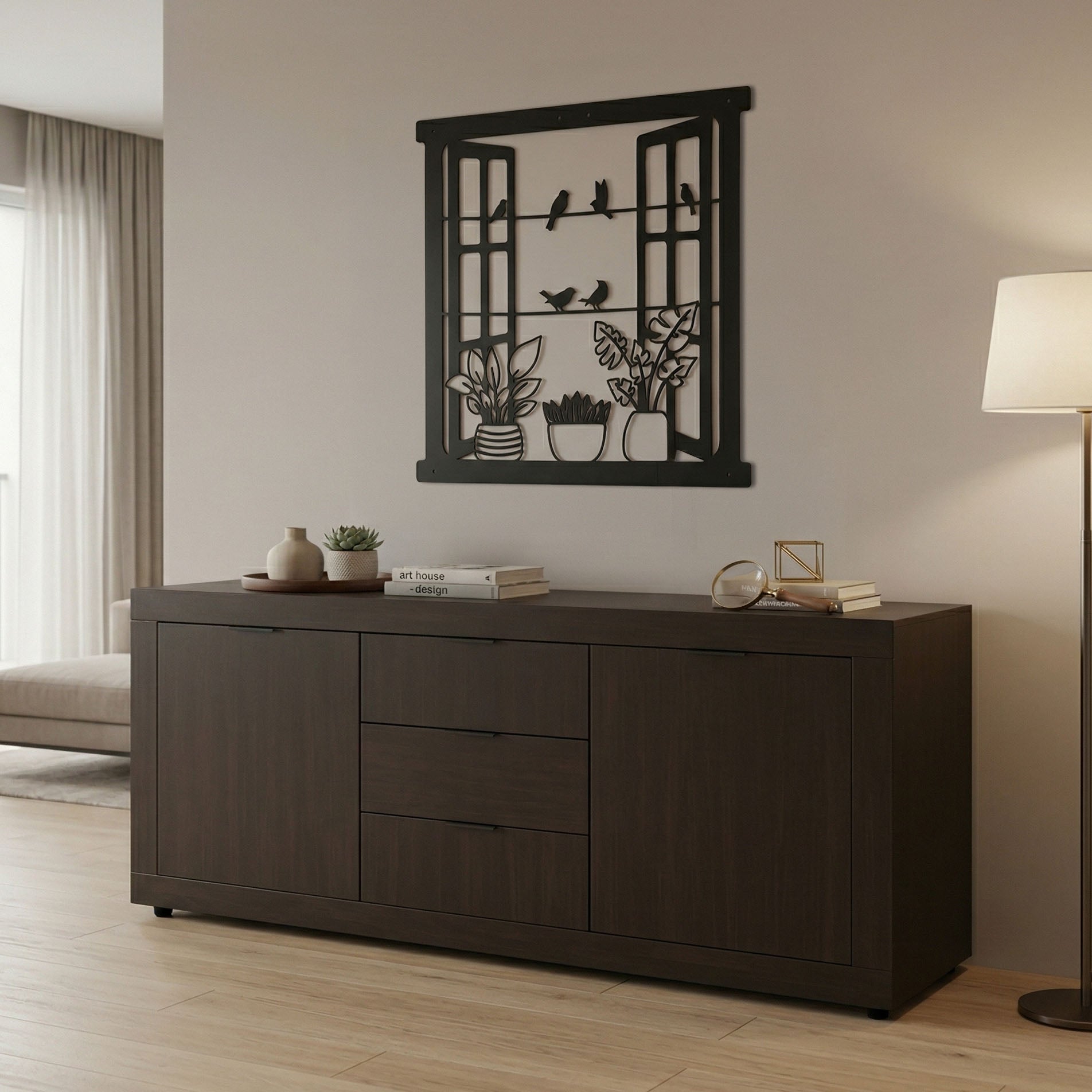 Μπουφές Doha  σε wenge απόχρωση 180x45x80.5εκ - Pakobazaar