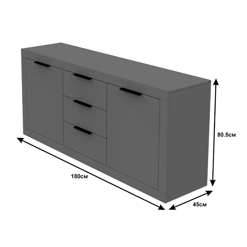 Μπουφές Doha  σε ανθρακί απόχρωση 180x45x80.5εκ - Image 5
