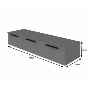 Κονσόλα με 3 συρτάρια Doha  σε μαύρη με oak απόχρωση 120x39x22cm - Pakobazaar