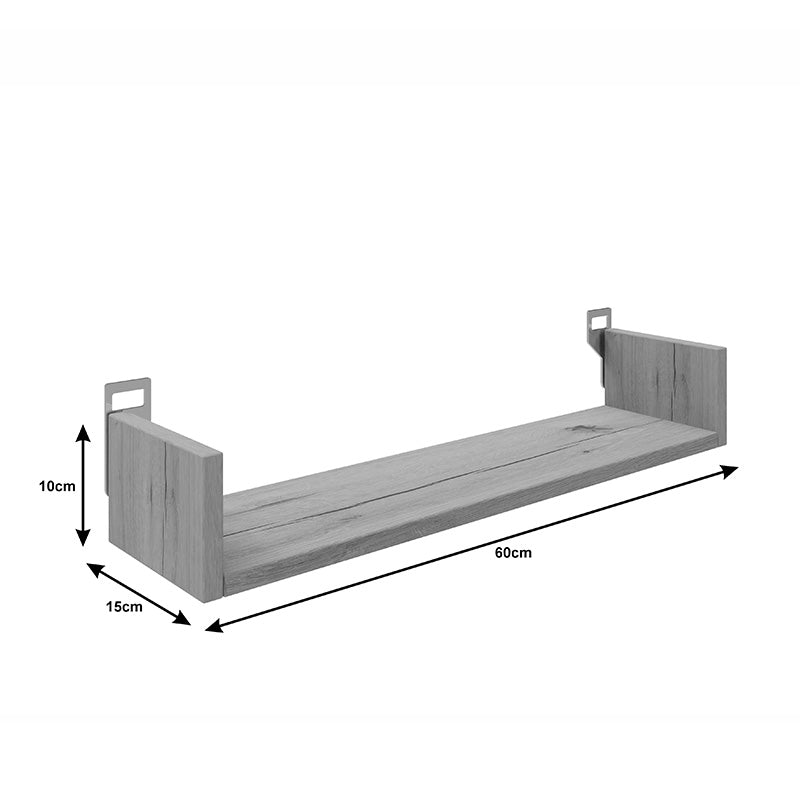 Ραφιέρα τοίχου Derva  σε λευκή απόχρωση 60x15x10cm - Pakobazaar