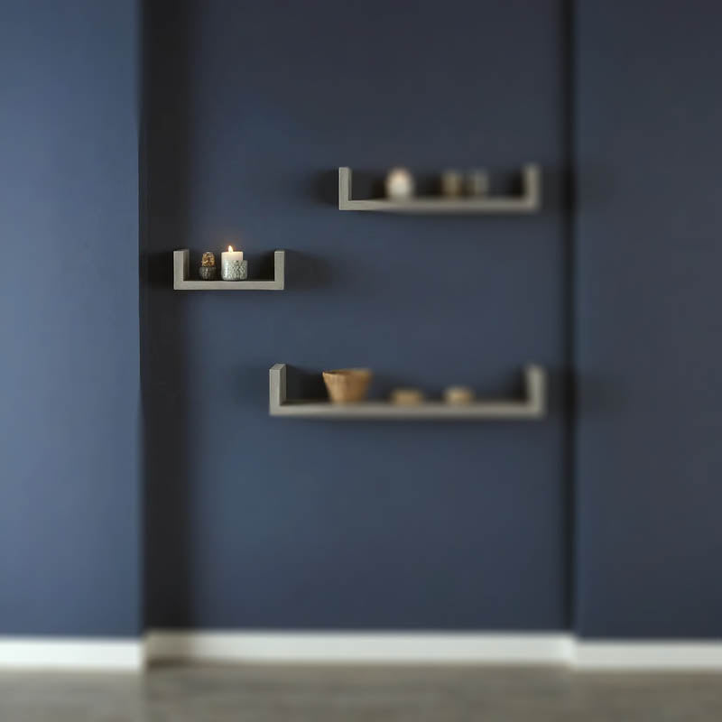 Ραφιέρα τοίχου Derva  σε cement γκρι απόχρωση 30x15x10cm - Pakobazaar