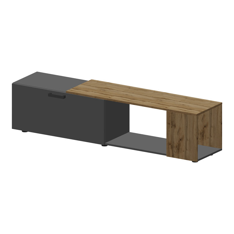 Σύνθετο σαλονιού Poelfy  σε ανθρακί-oak απόχρωση 170x37.5x42εκ - Image 3