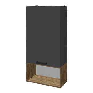 Σύνθετο σαλονιού Poelfy  σε ανθρακί-oak απόχρωση 170x37.5x42εκ - Image 4