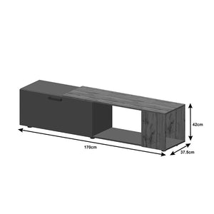 Σύνθετο σαλονιού Poelfy  σε ανθρακί-oak απόχρωση 170x37.5x42εκ - Image 6