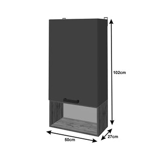 Σύνθετο σαλονιού Poelfy  σε ανθρακί-oak απόχρωση 170x37.5x42εκ - Image 7