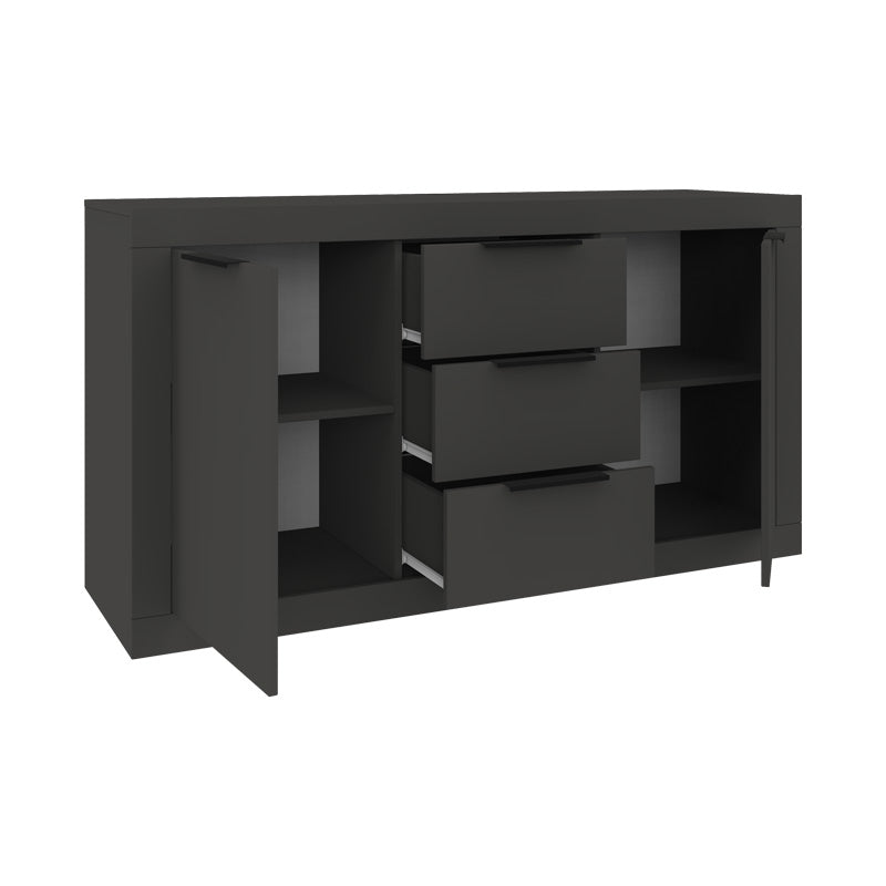 Μπουφές Doha  σε ανθρακί απόχρωση 150x45x80.5εκ - Pakobazaar