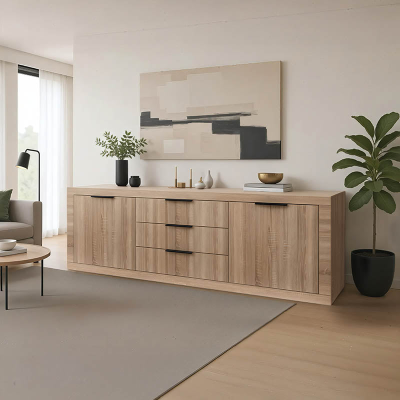 Μπουφές Doha  σε sonoma απόχρωση 210x45x80.5εκ - Pakobazaar