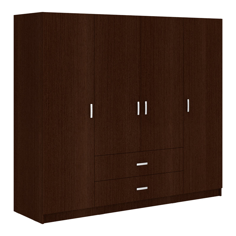 Ντουλάπα τετράφυλλη Royal  με συρτάρια wenge 200x58x177εκ