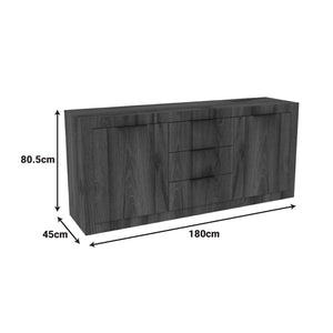 Μπουφές Doha  καρυδί με oak 180x45x80.5εκ - Pakobazaar