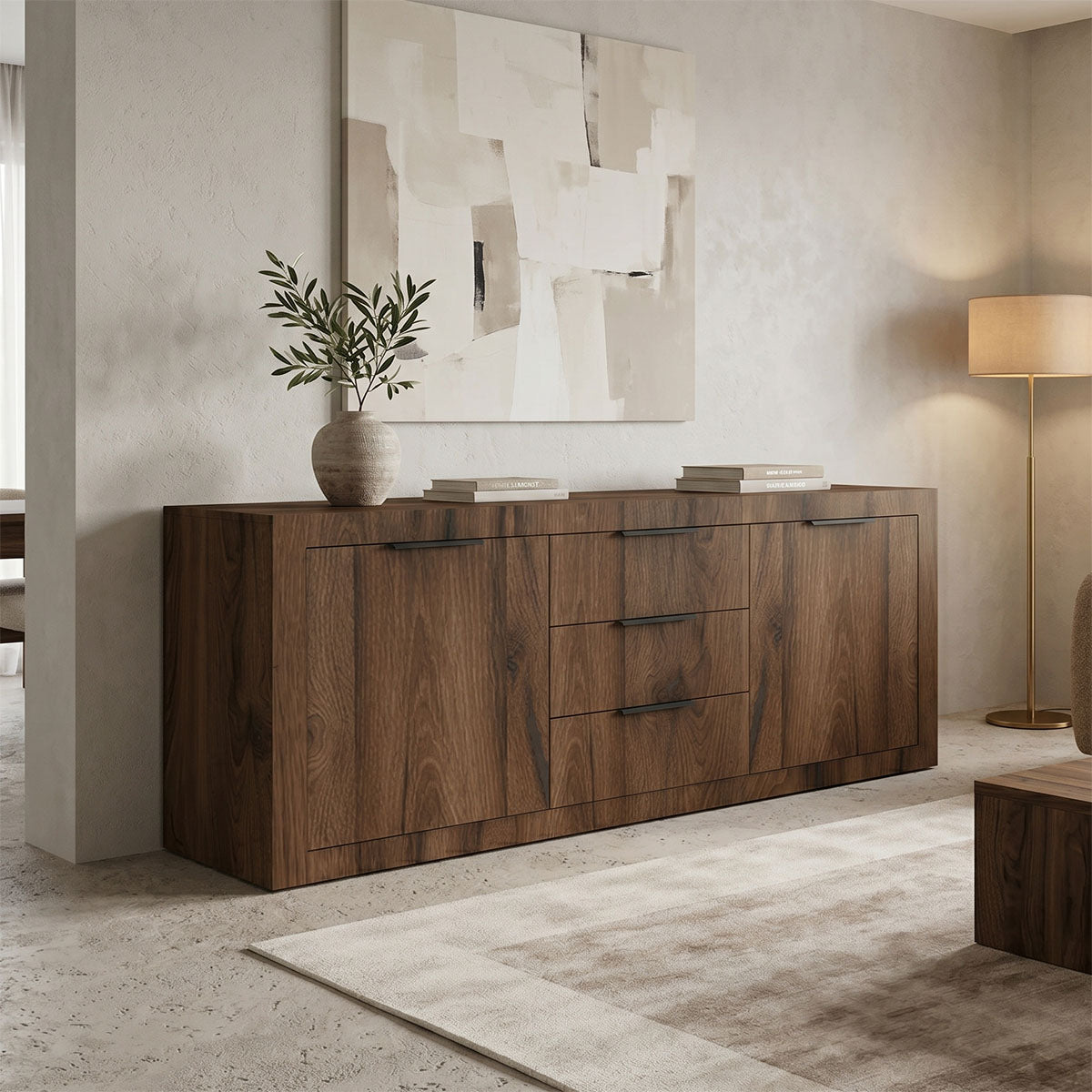 Μπουφές Doha  καρυδί με oak 180x45x80.5εκ