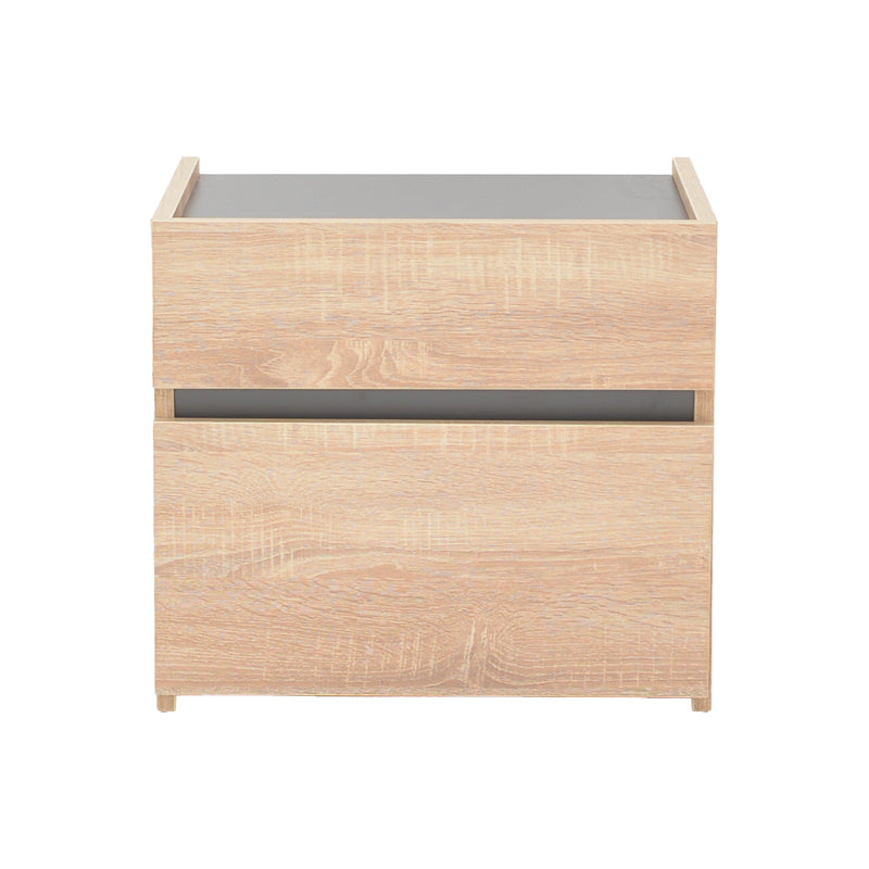 Κομοδίνο Comcie  σε φυσικό με γκρι απόχρωση 50x42x45.5εκ - Pakobazaar