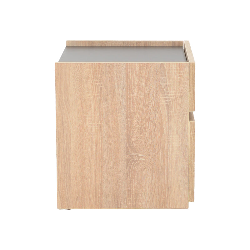 Κομοδίνο Comcie  σε φυσικό με γκρι απόχρωση 50x42x45.5εκ - Pakobazaar
