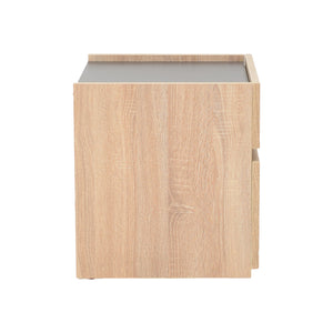 Κομοδίνο Comcie  σε φυσικό με γκρι απόχρωση 50x42x45.5εκ - Pakobazaar