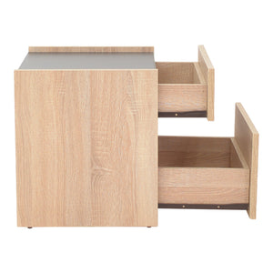 Κομοδίνο Comcie  σε φυσικό με γκρι απόχρωση 50x42x45.5εκ - Pakobazaar