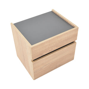 Κομοδίνο Comcie  σε φυσικό με γκρι απόχρωση 50x42x45.5εκ - Pakobazaar