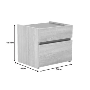 Κομοδίνο Comcie  σε φυσικό με γκρι απόχρωση 50x42x45.5εκ - Pakobazaar