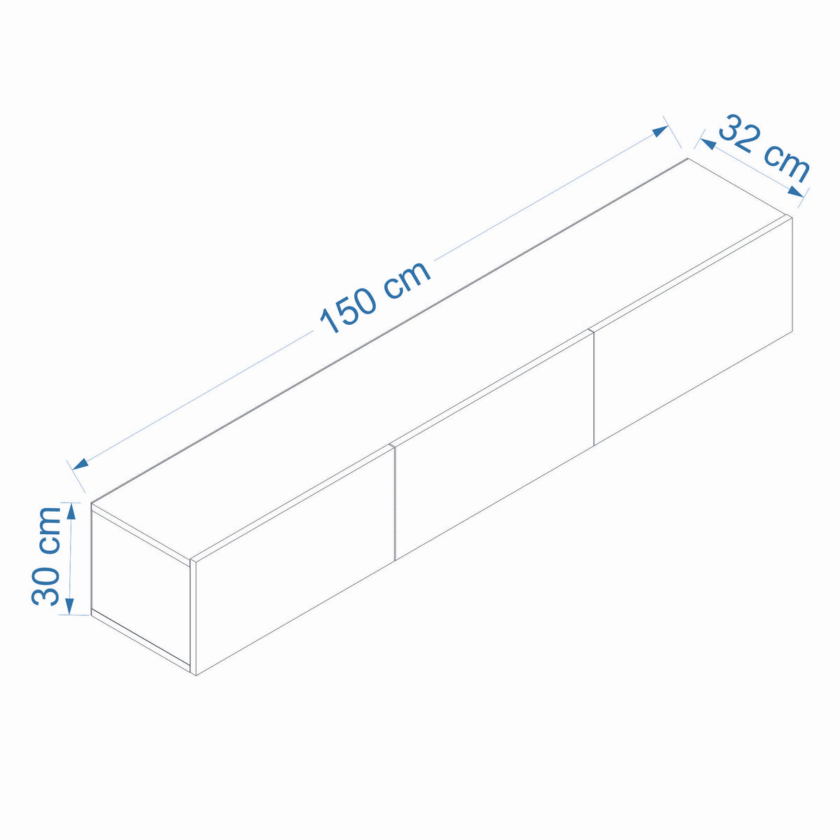 Έπιπλο Τηλεόρασης Kechria Λευκό 150x32x30 εκ. Μελαμίνης