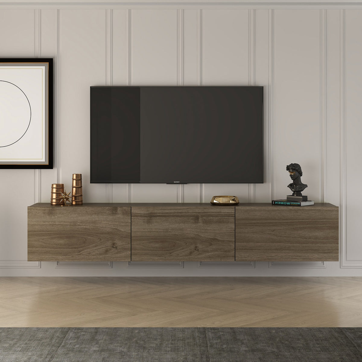 Έπιπλο Τηλεόρασης Kechria Καρυδί 150x32x30 εκ. Μελαμίνης