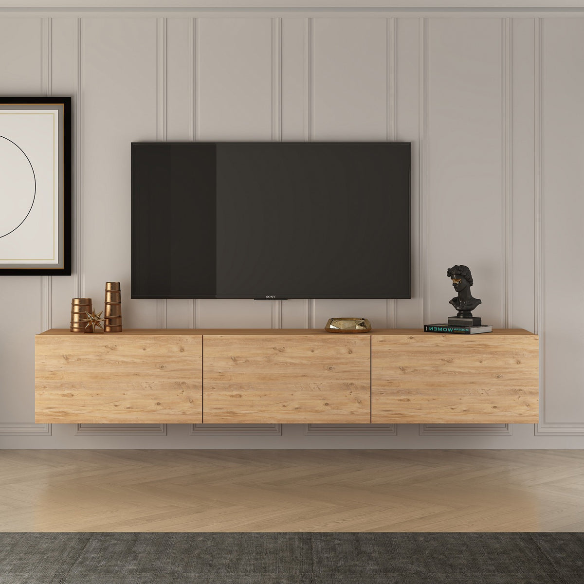 Έπιπλο Τηλεόρασης Kechria Ατλαντικό Πεύκο 150x32x30 εκ. Μελαμίνης