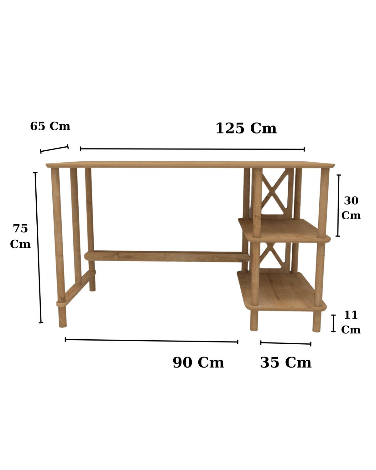 Γραφείο Antissa Δρυς 125x65x75 εκ. MDF
