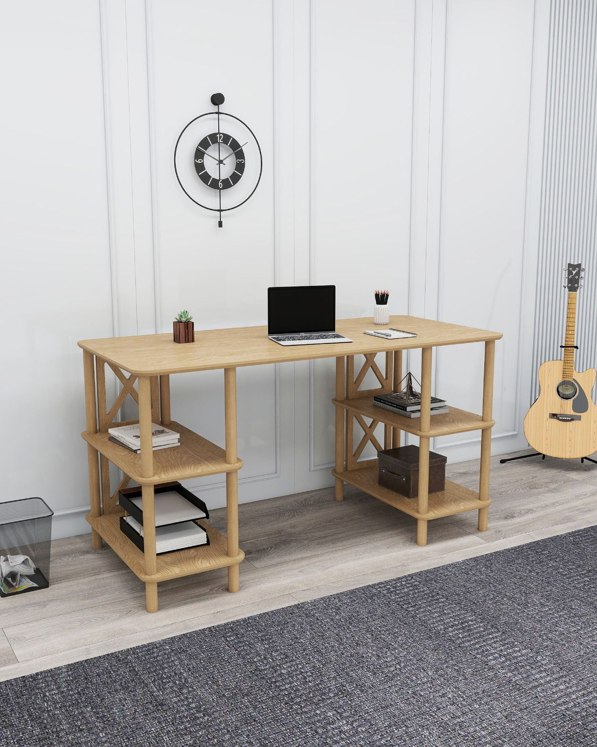 Γραφείο Eftalou Δρυς 145x65x75 εκ. MDF