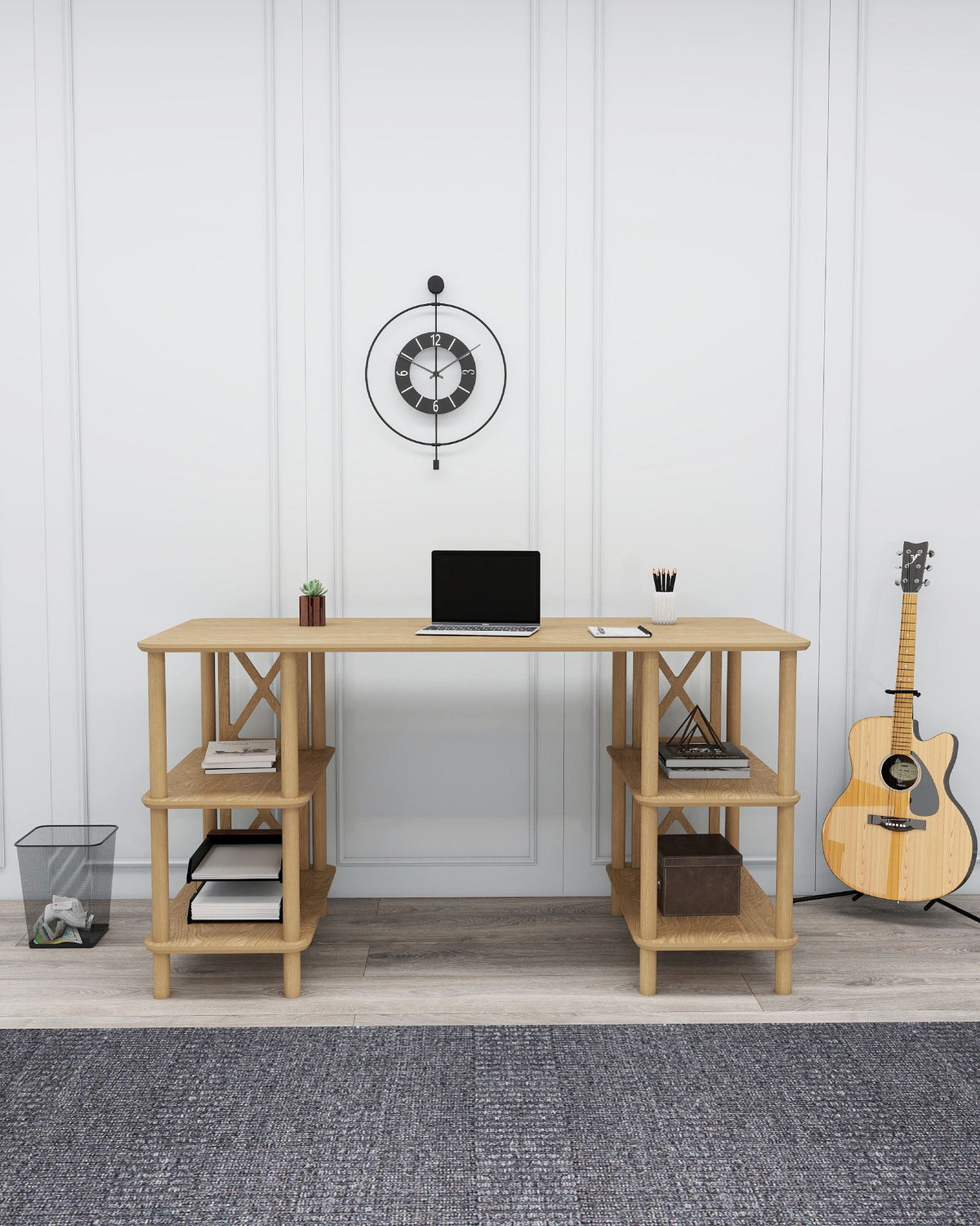 Γραφείο Eftalou Δρυς 145x65x75 εκ. MDF