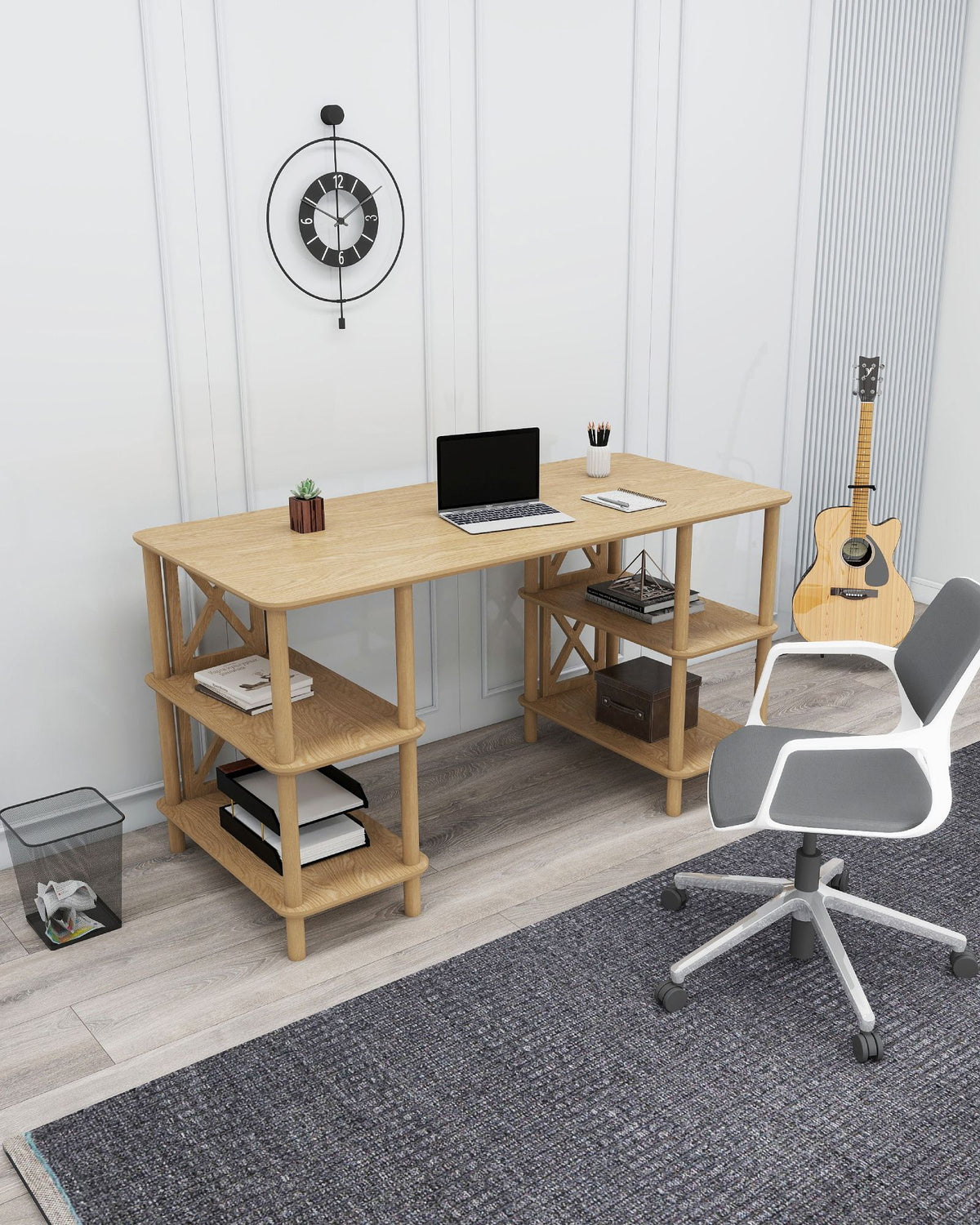 Γραφείο Eftalou Δρυς 145x65x75 εκ. MDF