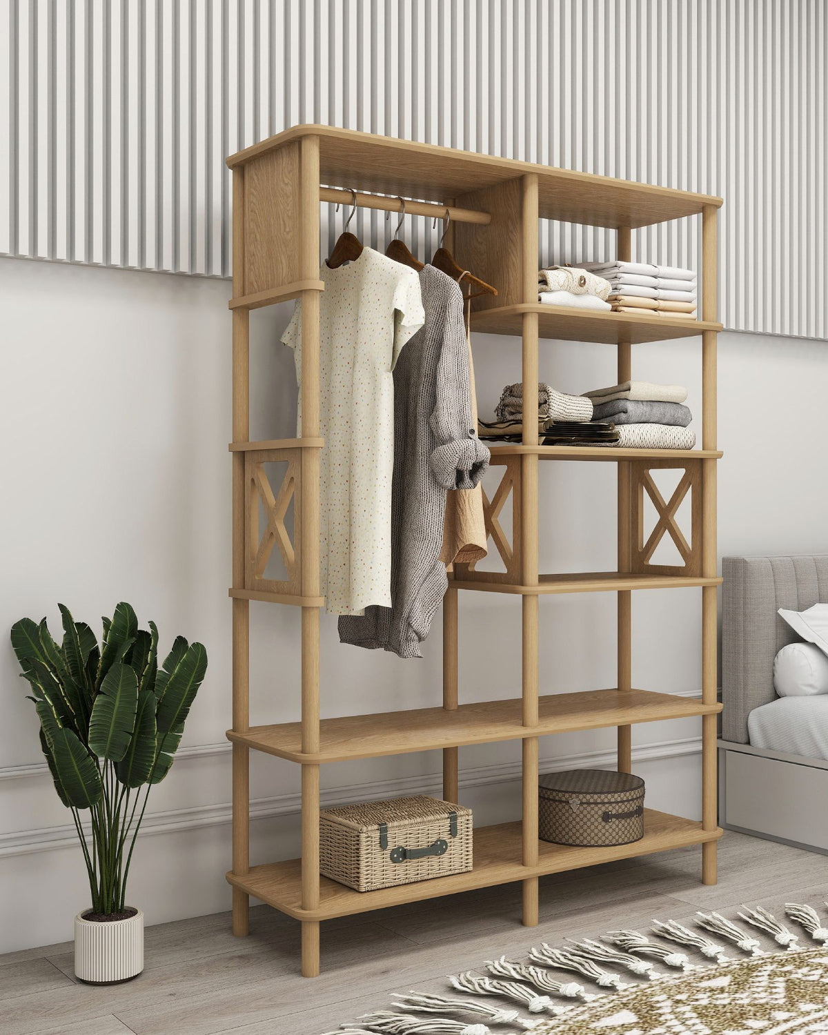 Ντουλάπα Polyaigos Δρυς 120x38x175 εκ. MDF