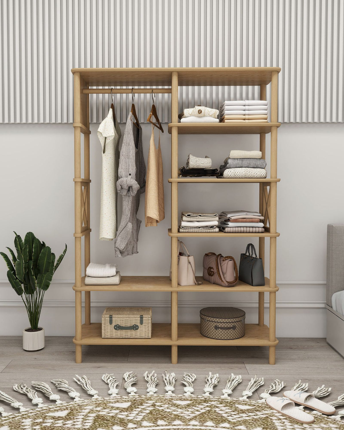 Ντουλάπα Polyaigos Δρυς 120x38x175 εκ. MDF