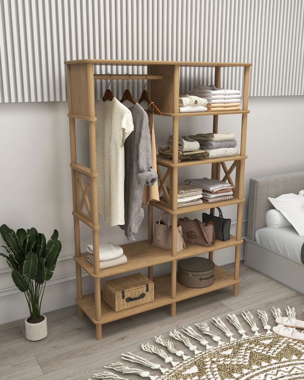 Ντουλάπα Polyaigos Δρυς 120x38x175 εκ. MDF