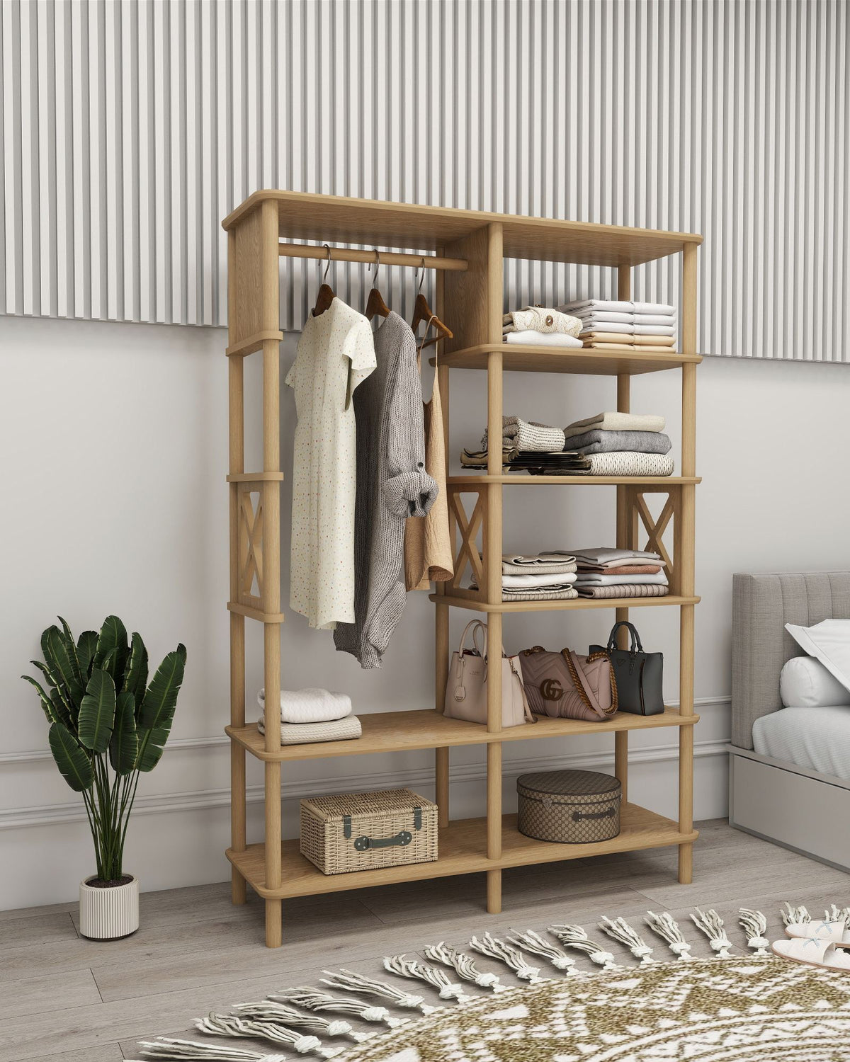 Ντουλάπα Polyaigos Δρυς 120x38x175 εκ. MDF