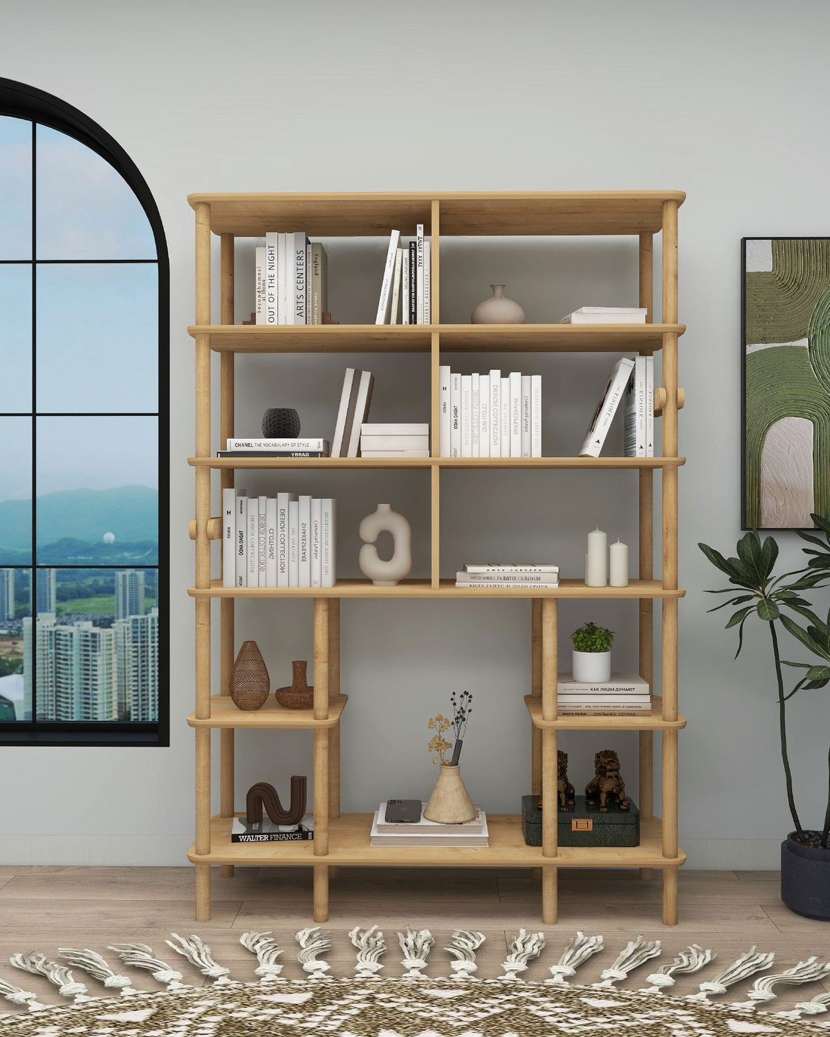 Βιβλιοθήκη Schinoussa Δρυς 120x30x174 εκ. MDF