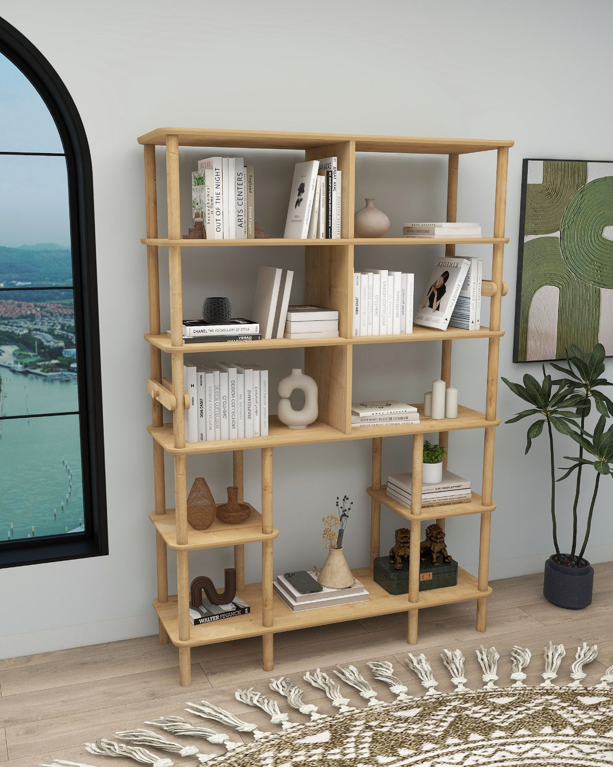 Βιβλιοθήκη Schinoussa Δρυς 120x30x174 εκ. MDF
