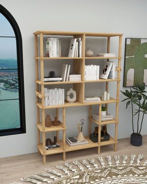 Βιβλιοθήκη Schinoussa Δρυς 120x30x174 εκ. MDF