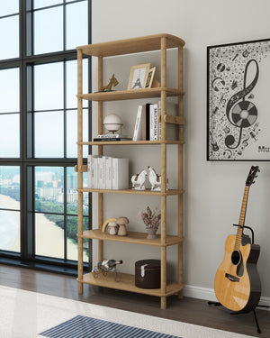 Βιβλιοθήκη Fourfouras Δρυς 80x30x174 εκ. MDF