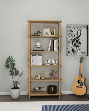 Βιβλιοθήκη Fourfouras Δρυς 80x30x174 εκ. MDF