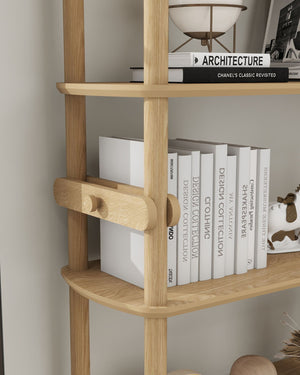 Βιβλιοθήκη Fourfouras Δρυς 80x30x174 εκ. MDF