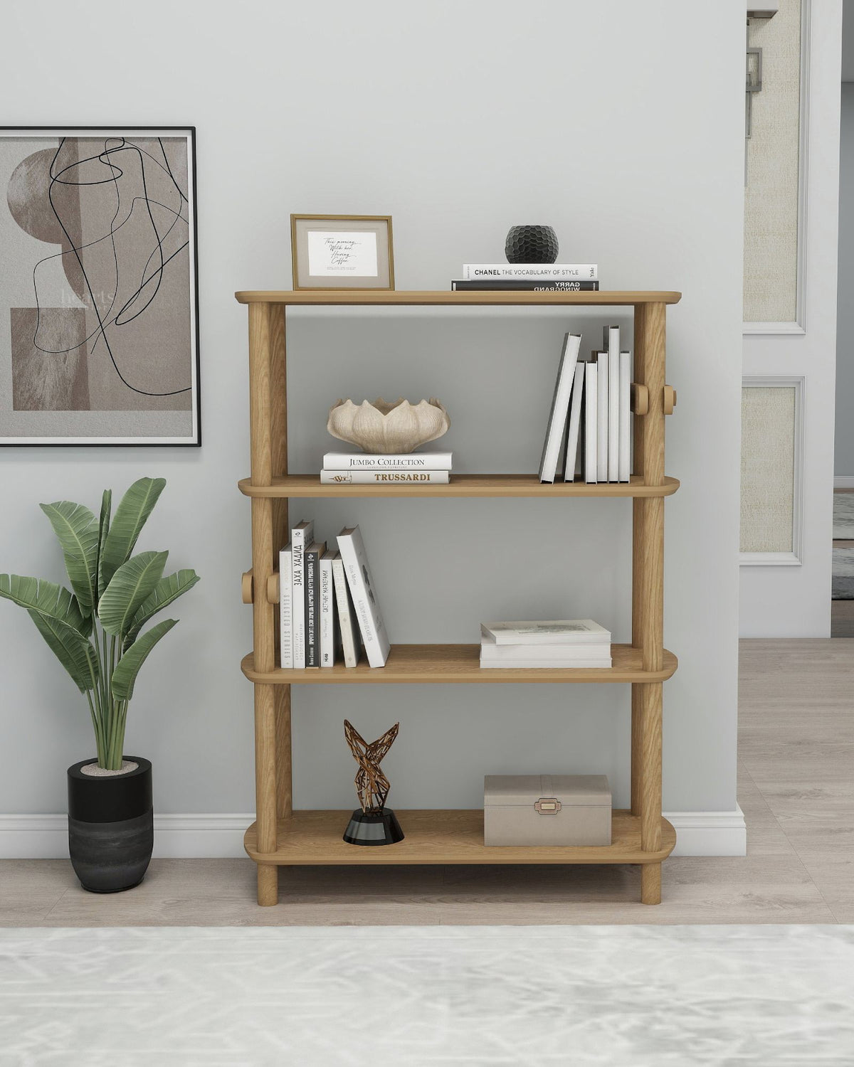 Βιβλιοθήκη Fourfouras Δρυς 80x30x112 εκ. MDF