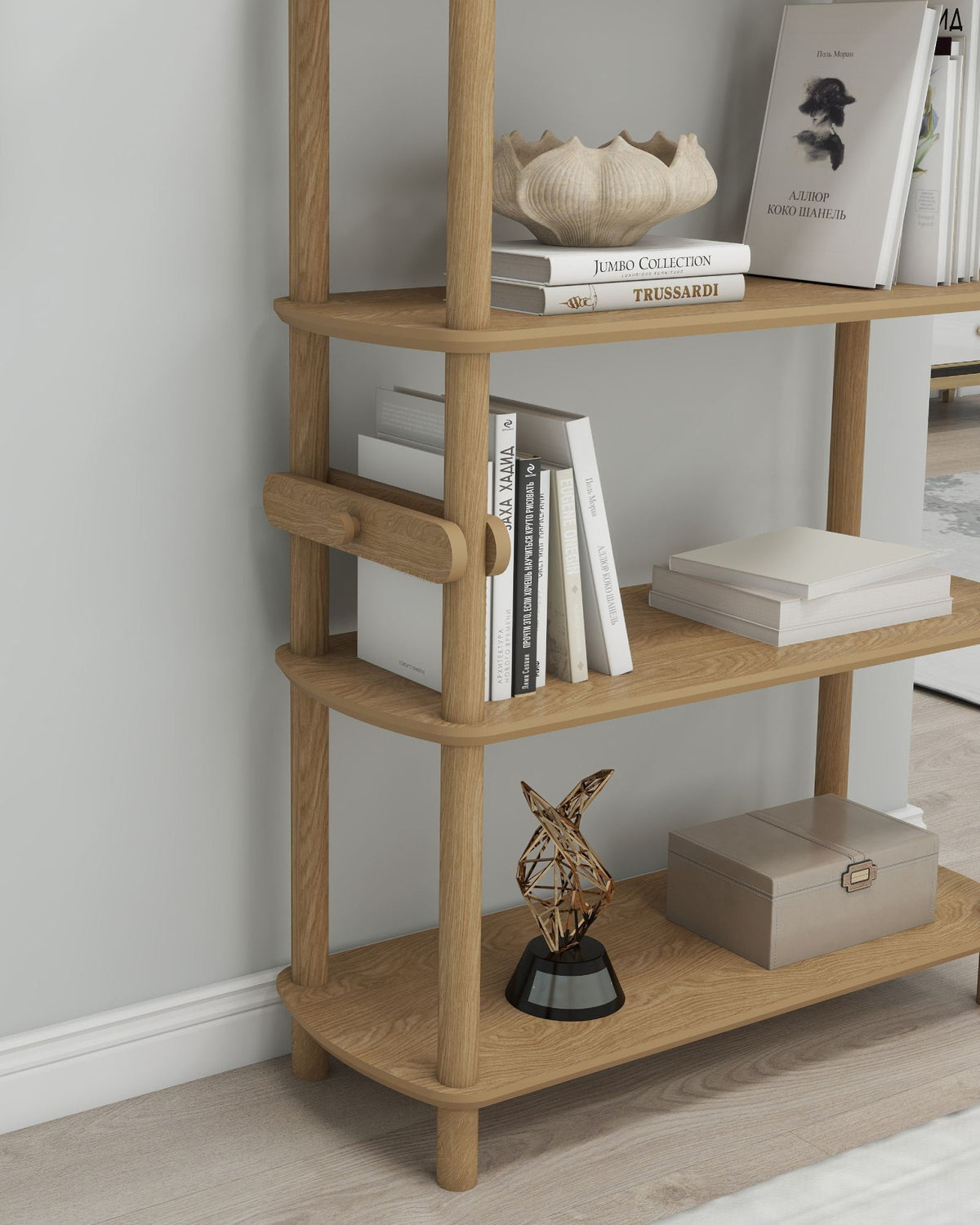 Βιβλιοθήκη Fourfouras Δρυς 80x30x112 εκ. MDF