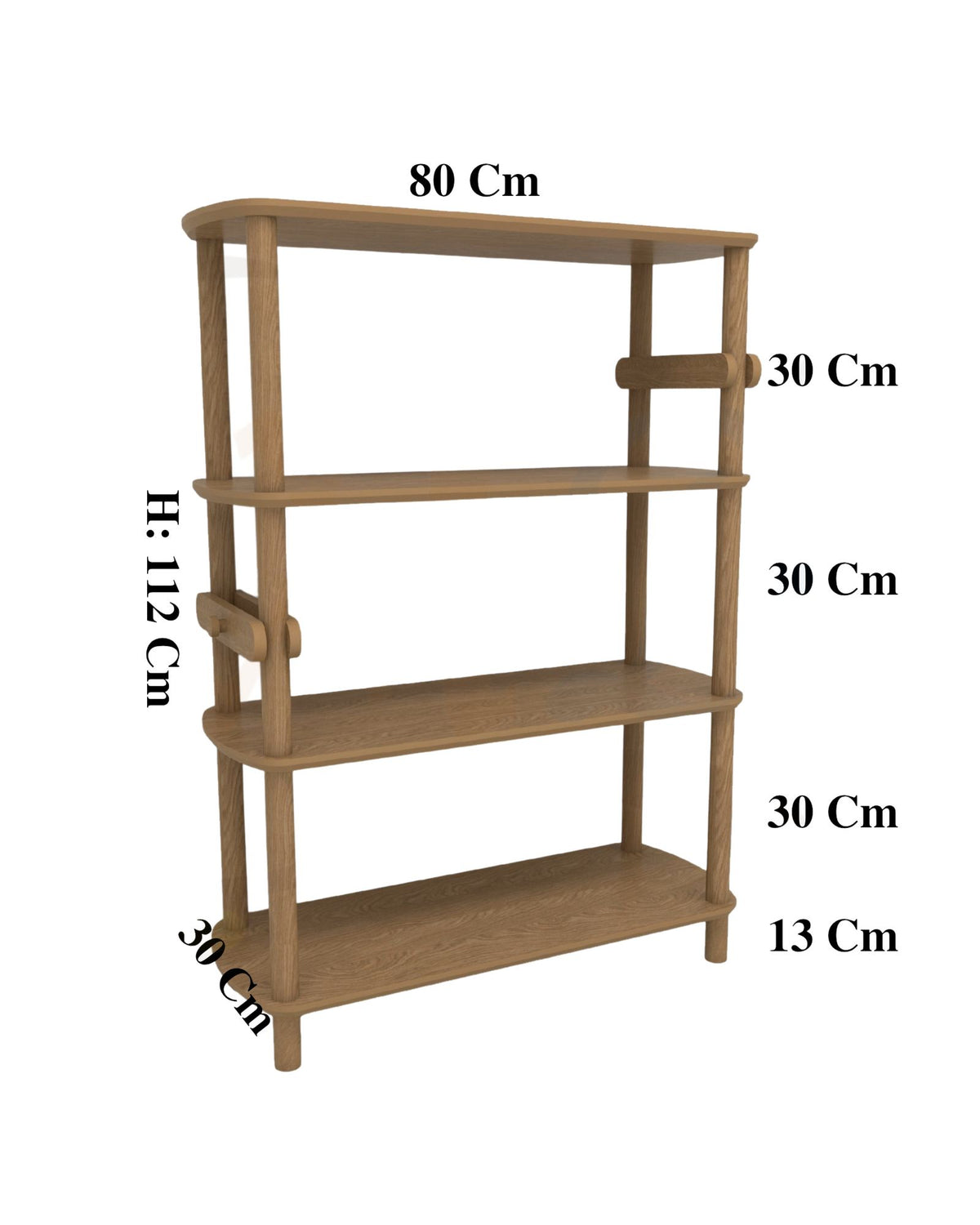 Βιβλιοθήκη Fourfouras Δρυς 80x30x112 εκ. MDF
