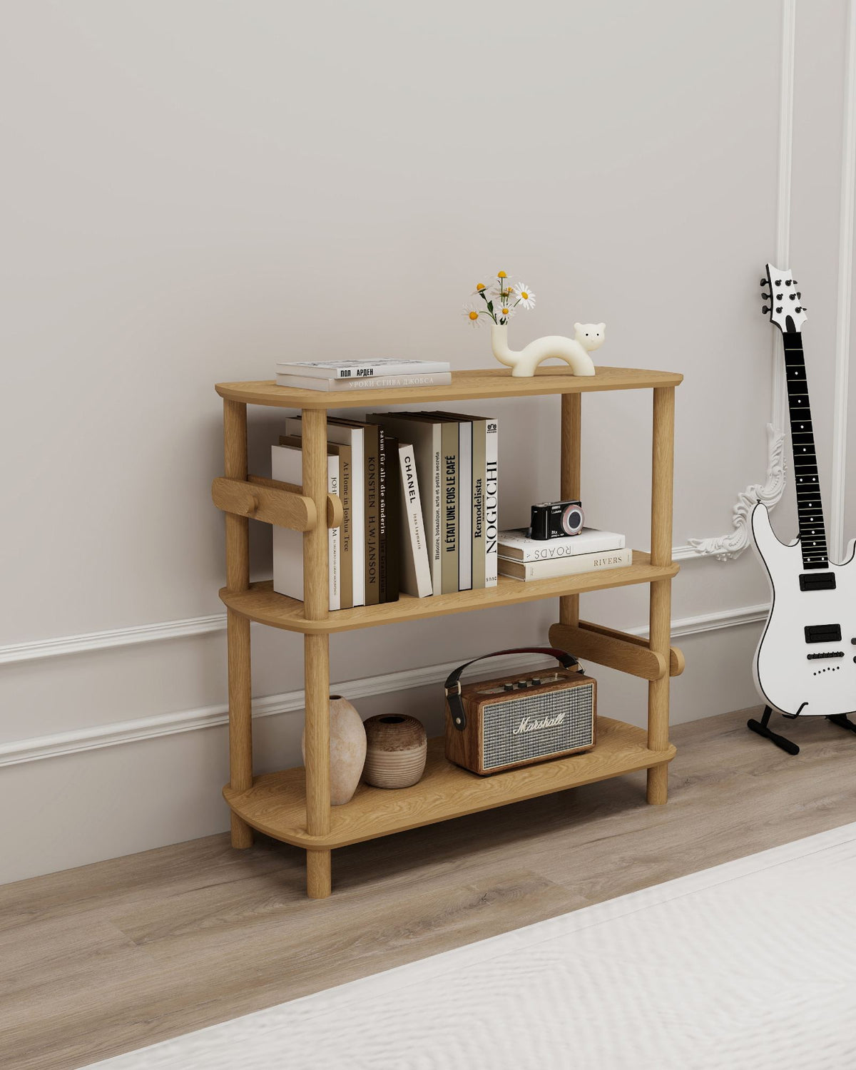 Βιβλιοθήκη Fourfouras Δρυς 80x30x79 εκ. MDF