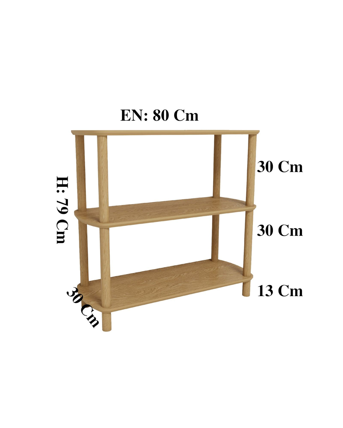 Βιβλιοθήκη Fourfouras Δρυς 80x30x79 εκ. MDF