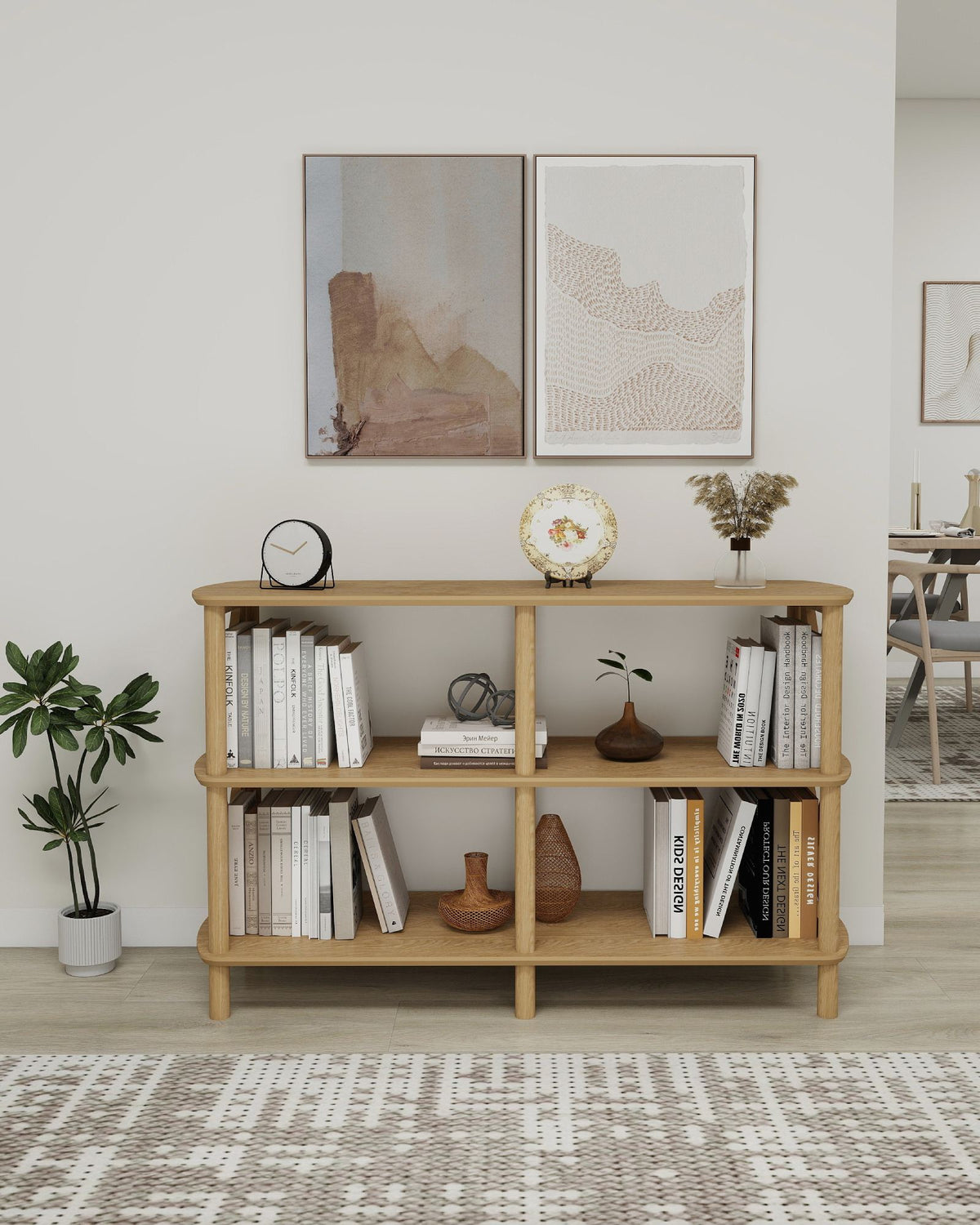 Βιβλιοθήκη Rineia Δρυς 80x38x79 εκ. MDF