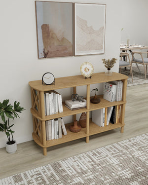 Βιβλιοθήκη Rineia Δρυς 80x38x79 εκ. MDF
